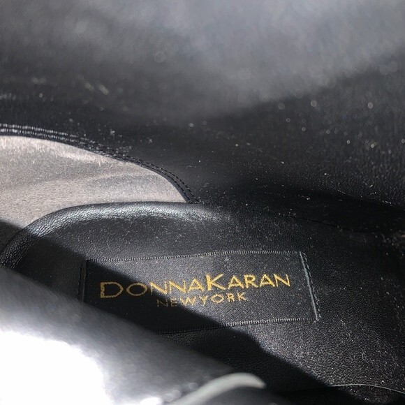 Donna Karan Ankle Boots Women's Size 9 Black Leather Pointy Toe High Heel Dress - Picture 11 of 11